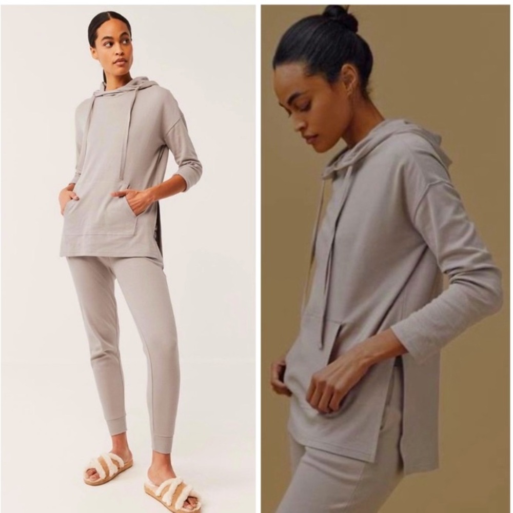 Pact Airplane Poncho Hoodie in Oyster